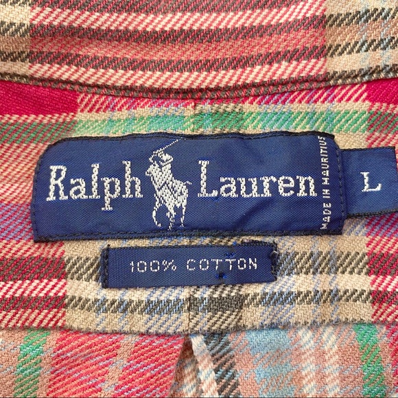 Polo Ralph Lauren Plaid Cotton Twill Shirt SZ L - Picture 7 of 8